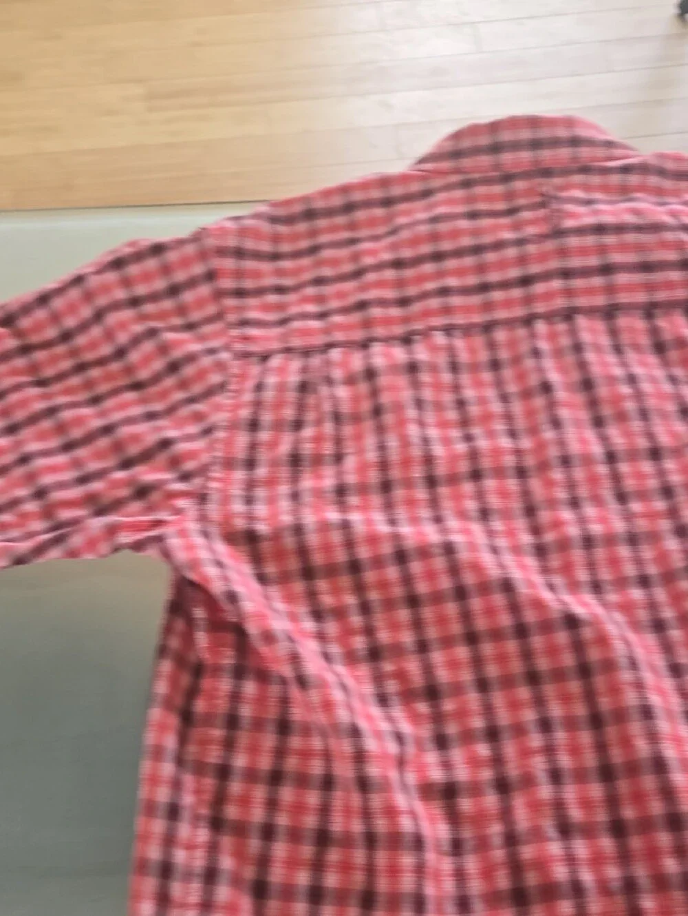 The North Face Men's Red Plaid Short-Sleeve Button-Down Shirt